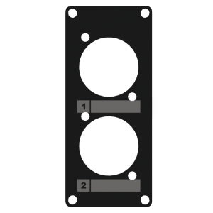 CAYMON CASY105/B CASY 1 space cover plate - 2x D-size holes Black version