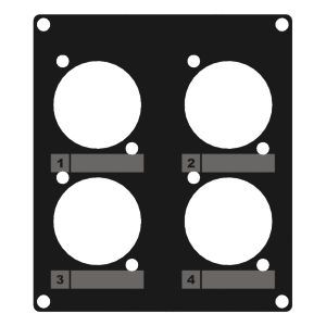 CAYMON CASY203/B CASY 2 space cover plate - 4x D-size holes Black version
