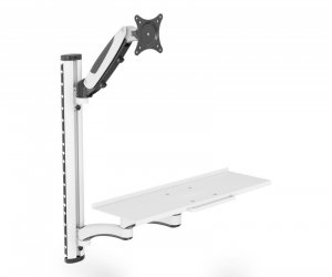 Ramię naścienne pojedyncze DIGITUS 1xLCD + klawiatura, max. 32 cale i 8kg uchylno-obrotowe 360° (PIVOT)