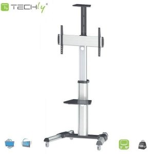 Stojak mobilny Techly 37 cali-70 cali, 50kg regulowany, z półką