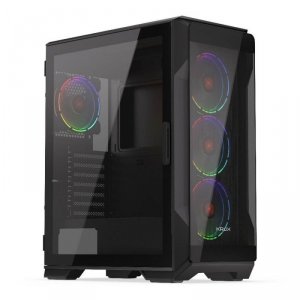 Obudowa komputerowa KRUX Heko ARGB ATX, z oknem, bez zasilacza, czarna