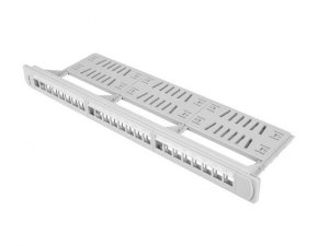 Patch panel pusty Lanberg PPKS-1124-S 24 port 1U 19 cali z organizerem do modułów keystone szary