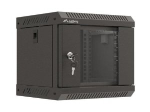 Szafa instacyjna Rack Lanberg Wisząca 10 cali 4U 300x300 Drzwi Przeszkolone (flat pack) Czarna