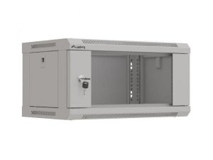 Szafa instalacyjna Rack wisząca 19 cali 4U 540x350 szara Drzwi przeszklone Lanberg (flat pack)