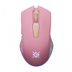 Mysz bezprzewodowa Defender PANDORA GM-502 optyczna 3200dpi różowa RGB AKUMULATOR 7 przycisków Gaming bezklikowa silent - POSERWI