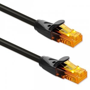 Qoltec Kabel patchcord UTP | kat.6 | 2 x RJ-45 | High speed 1Gb/s |     Pozłacane styki | 25m | Czarny