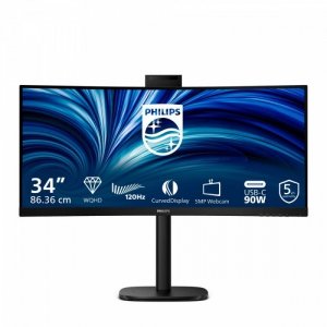 Philips Monitor 34 cale 34B2U3600CH Curved, Zakrzywiony VA HDMIx2 DP HAS USB-C RJ45 KVM