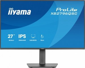 IIYAMA Monitor komputerowy  ProLite 27 cali XB2796QSC-B1 IPS,QHD,HDMI,USB-C (PD 65W),75Hz, 350cd, 1xUSB 3.2 , 1xUSB-C, 2x2W, HAS 150/PIVOT/obrót stopy 360st