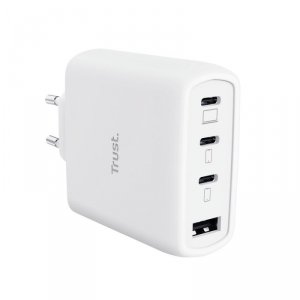 Trust Ładowarka biała MAXO GaN 65W 3xUSB-C 1xUSB-A
