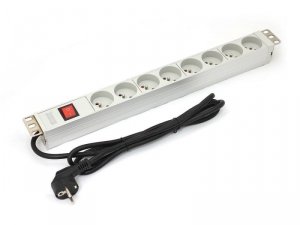 Digitus Listwa zasilająca PDU 19 cali RACK 8xTyp E, 1.8m 1xSchuko, 16A, wł./wył., aluminiowa