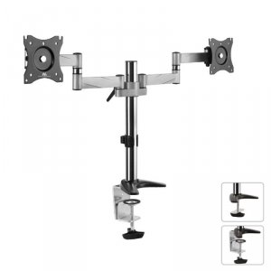 Maclean Uchwyt biurkowy do dwóch monitorów LCD MC-714 13-27 cali 8kg aluminiowy