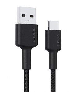 AUKEY CB-CA2 OEM Kabel nylonowy Quick Charge USB C-USB A | FCP | AFC | 2m | 5 Gbps | 3A | 60W PD | 20V