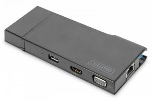 Digitus Stacja dokująca USB 3.0 Typ A 7-portów, 4K 30Hz, HDMI, VGA, 2x USB 3.0, SD microSD, RJ45