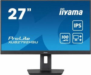IIYAMA Monitor komputerowy  ProLite XUB2792HSU-B6 27 cali IPS,HDMI,DP,100Hz,SLIM,4xUSB3.2,PIVOT,  HAS(150mm),2x2W