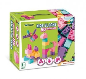 Wader Klocki 50 elementów Kids Blocks różowe