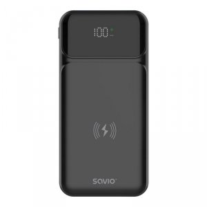 Savio Powerbank bezprzewodowy 10000 mAh, BA-09