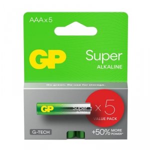 GP Battery Baterie alkaliczne LR03/AAA GP SUPER 5szt. (G-TECH)