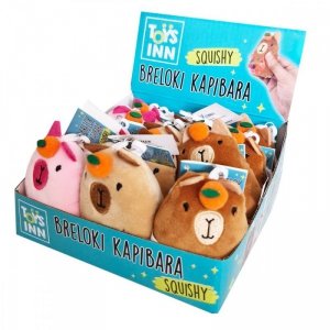 Stnux Breloki Kapibara squishy mix Display 12 sztuk