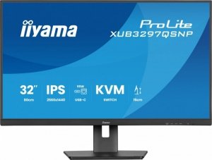IIYAMA Monitor komputerowy  32 cale XUB3297QSNP-B1 IPS,QHD,USB-C DOCK (95W), USB HUB 4x, KVM,  RJ45, GW 5 LAT