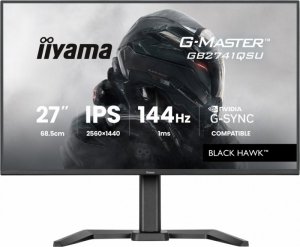 IIYAMA Monitor komputerowy  27 cali GB2741QSU-B1 IPS,QHD,144Hz,1ms,2xUSB,                Adaptive G-SYNC,HDMI,DP,350cd, HAS (150) PIVOT
