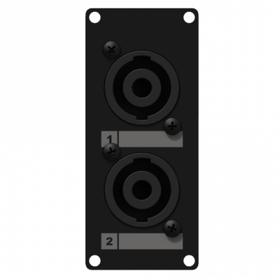 CAYMON CASY 142/B CASY 1 space with 2x male SpeakON to 4-pin terminal block Black version