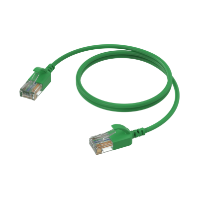 PROCAB CSD560G/2 Kabel sieciowy Slimline - CAT6A RJ45 - RJ45 U/UTP Wersja zielona - 2 m