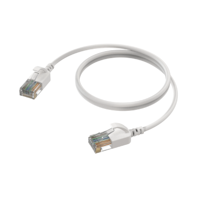 PROCAB CSD560W/1 Kabel sieciowy Slimline - CAT6A RJ45 - RJ45 U/UTP wersja biała - 1 m