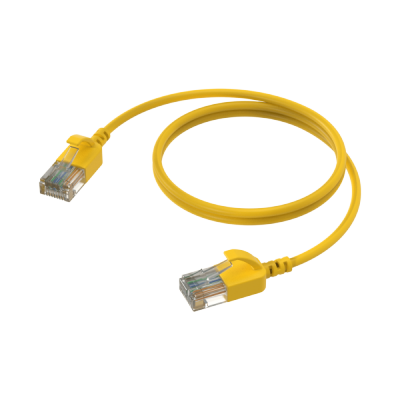 PROCAB CSD560Y/2 Kabel sieciowy Slimline - CAT6A RJ45 - RJ45 U/UTP Wersja żółta - 2 m
