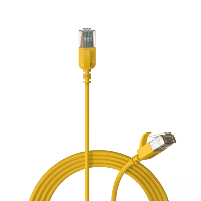PROCAB CSD560Y/2 Kabel sieciowy Slimline - CAT6A RJ45 - RJ45 U/UTP Wersja żółta - 2 m