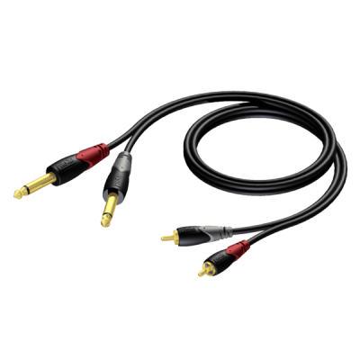 PROCAB CLA631/5 2 x RCA/Cinch male - 2 x 6.3 mm Jack male mono 5 meter