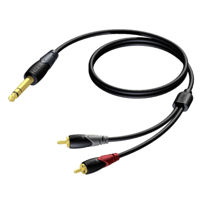 PROCAB CLA719/1.5 6.3 mm Jack male stereo - 2 x RCA/Cinch male 1,5 meter