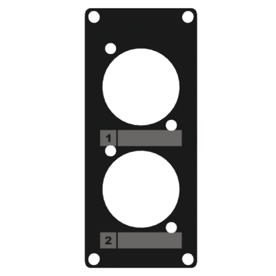 CAYMON CASY105/B CASY 1 space cover plate - 2x D-size holes Black version
