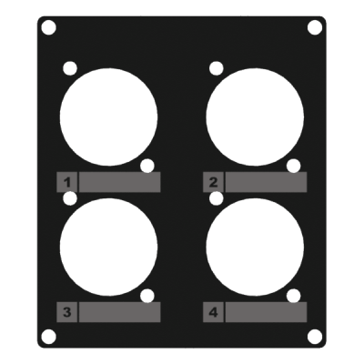 CAYMON CASY203/B CASY 2 space cover plate - 4x D-size holes Black version