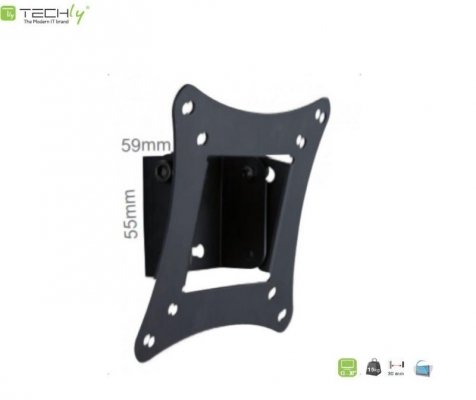 Uchwyt ścienny LCD/LED Techly 13 cale-30 cale, 15kg czarny, uchylny