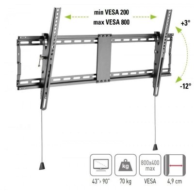 Uchwyt ścienny Techly 43 cale-90 cale, 70kg slim