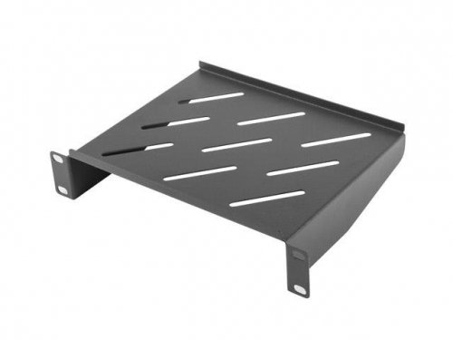 Półka do szaf 10 cali 310mm czarna Lanberg (1U/254x180mm udźwig do 20kg, montaż 4-punktowy)