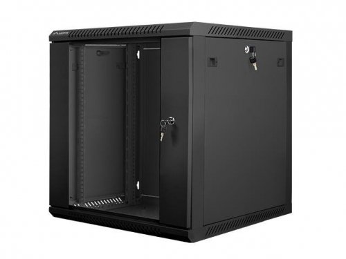 Szafa instalacyjna Rack wisząca 19 cali 12U 600x600 czarna Lanberg (flat pack)