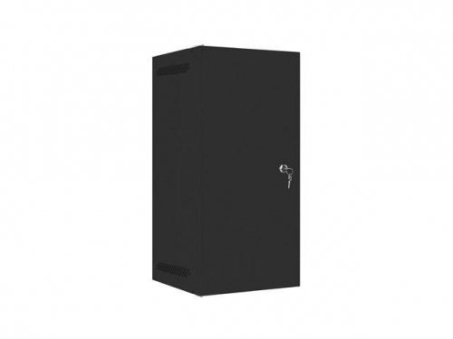 Szafa instalacyjna Rack wisząca 10 cali 12U 280x310mm czarna Lanberg (flat pack) drzwi metalowe