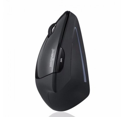 Mysz, myszka  bezprzewodowa Perixx PERIMICE-713L optyczna wertykalna pionowa czarna dla leworęcznych