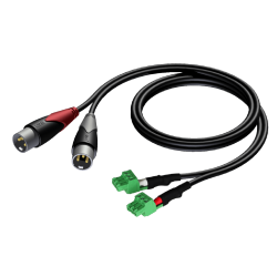 PROCAB CLA834/1.5 2 x XLR male - 2 x terminal block (3p - 3.81mm) 1,5 meter