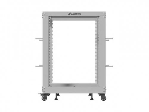 Lanberg Stojak Open rack 19 cali 15U 600x600-1100 regulowany szary