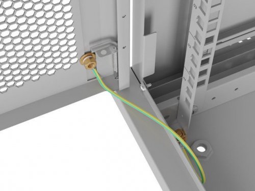 Lanberg Szafa instalacyjna rack wisząca 19 cali 9U 600x450 drzwi perforowane (flat pack) szara