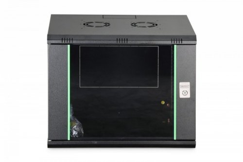 Digitus Szafa sieciowa wisząca Dynamic 19" 9U rack 474x600x450mm, drzwi szyba, czarna, niezłożona, 60kg