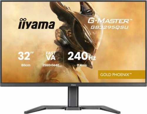 IIYAMA Monitor komputerowy  G-Master 31.5 cala GB3295QSU-B1 QHD,FastVA,240Hz,2xHDMI,DP,400cd,0,4ms, 2xUSB 3.2 , 2xUSB-C, HAS 150, FreeSync Premium - HDMI: 2560 x 1440 @48