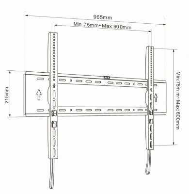 ART Uchwyt do TV LCD/LED/Multimedia 65-120 cali 200KG AR-94XXL reg. Solid 32mm max VESA 900x600