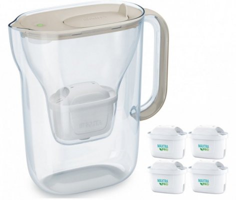 Brita Dzbanek filtrujący Style Essential 2.4l + 4 wkłady, piaskowy
