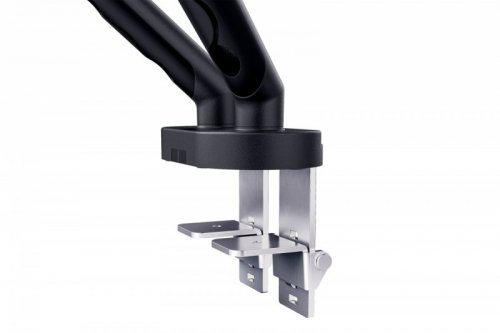 Digitus Ramię biurkowe podwójne z zaciskiem i sprężyną mechaniczną 2x LCD max. 35" obciążenie 2x10kg, VESA: 75x75, 100x100, czarne