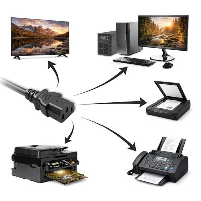 Qoltec Kabel zasilający | wtyczka kątowa SCHUKO CEE 7/7 (E/F) | IEC C13 | 3x0.75mm2 | czysta miedź Cu | 1.8m