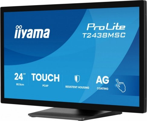 IIYAMA Monitor 24 cale T2438MSC-B2 IPS,FHD,DP,HDMI,2x2W,2xUSB,600(cd/m2),   10pkt.7H,IP1X(FRONT),PION/POZIOM