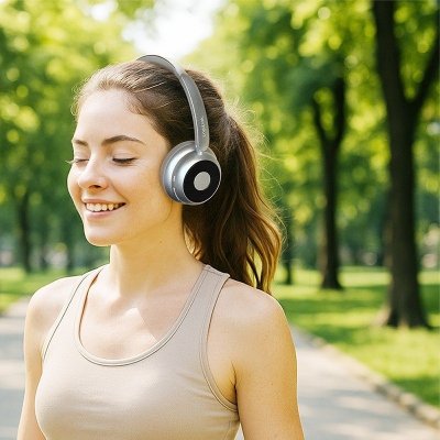 LogiLink Słuchawki z mikrofonem, BT6.0, ANC, srebrne